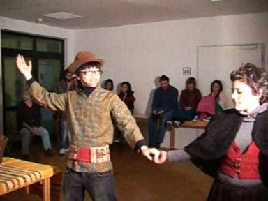 language-theatre youngster inviting shy girl to dance