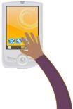 hand touching mobile