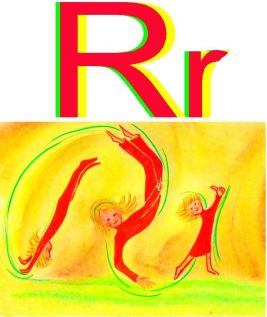 letter R and kids making gym