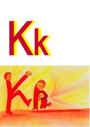 kickers kicking, image for alphabet letter K