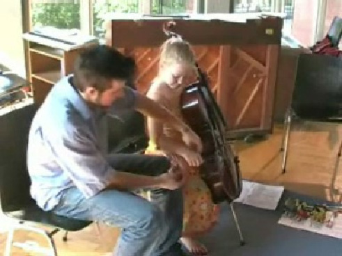 music as a sport neurodidactic cello string-kit patent teacher demonstrating